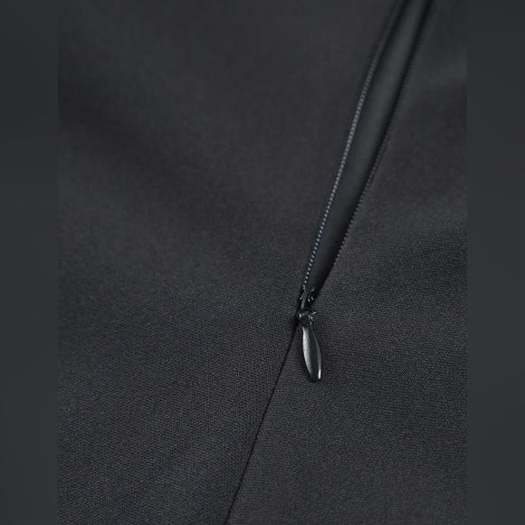 Commense Sleeveless Pleated Skirt Long Bandeau Dress Black and White Size M NEW - Picture 9 of 11